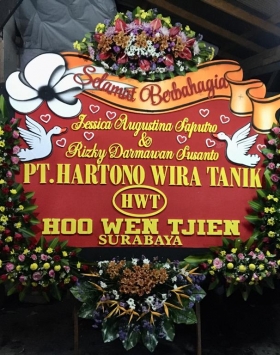 bunga papan wedding